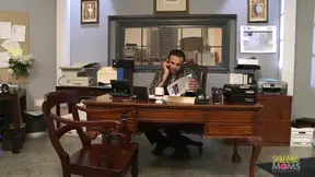 Busty secretary sucks cock and rides boss's dick