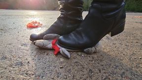 Tomatoes and Plushie Crush in Flat Leather Boots