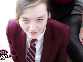 MILF Teaches 18 Year Old In Uniform To Suck Ramrod