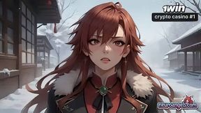 Snowy Whipping Bliss: Red Uniform Sensation