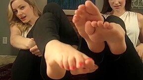 Adorable Fake twins Brooke & Vikki Strip And Tease With Their Feet And