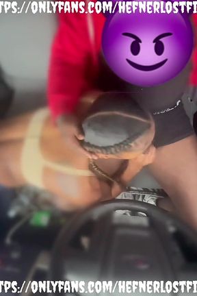 Ceiling Blowjob From a Pretty Ebony Slut