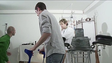 Threesome fetish twink doctor games and urethral dilation