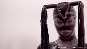 hot Ebony shemale in latex