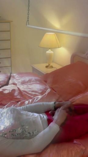 The Horny Gardener - facial cumshot in pink lace   Clip 1