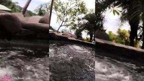 Beautiful brunette enjoys pussy&#x270C; and anal&#x1F44C; play with toy &mdash;  climaxing in shower&#x1F6BF; at luxury resort