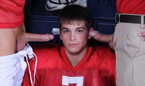 Appealing lovers smash cock at the locker room in surreal anal threesome