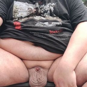 Chub shows off small cock and big balls