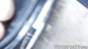 Sweet Euro street girl gets licked and filled with cum in close-up