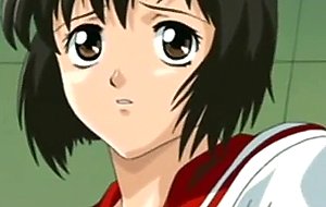 Nervous coed anime virgin with huge knockers gets intense