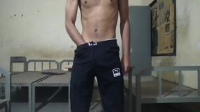 College boy masturbate in hostel room