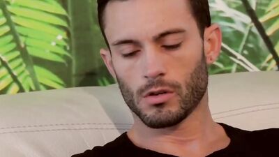 Handsome hunk in a classy suit fucks a guy after giving head and licking feet