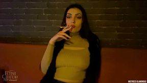 Mistress Glamorous will smoke and feed you with cigarettes ash POV - Polish Language - [FHD MOV]