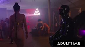 ADULT TIME - LITTLE PUCK GETS CREAMPIED DURING FIRST AIRTIGHT DP AT MASSIVE GROUP SEX ORGY!