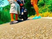 PUBLIC SOLO FEMALE PARK BIKER FEMALE JAMAICA ISLAND GIRLS