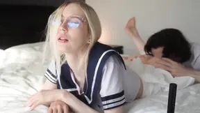 Busty girl gets her pussy filled with a huge load of cum