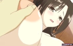 Big titted hentai maid rides