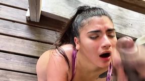 Miami streets get messy when Latina gets raw BBC action on the sidewalk