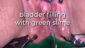 bladder filling with green slime