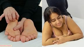 Tickling chubbie feet non stop (feet + face camera)