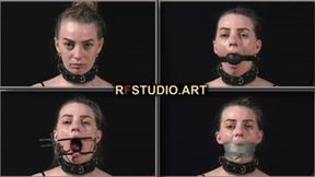 Brittany - Gag test for obedient kneeling slave (FULL HD MP4)