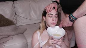 ”Butt licking teen sub gets a facial”