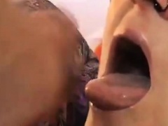 Horny slut swallows cum