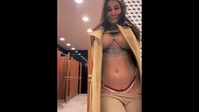 Risky Play With My Pussy Leads To A Squirt In The Mall Bathroom