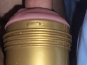 Bro fucks toy and comes inside