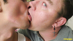 Leo Blue & Johnny Mercy Suck Each Others Tongue Hard