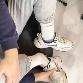 Dirty White Puma Socks, Nike Sneakers