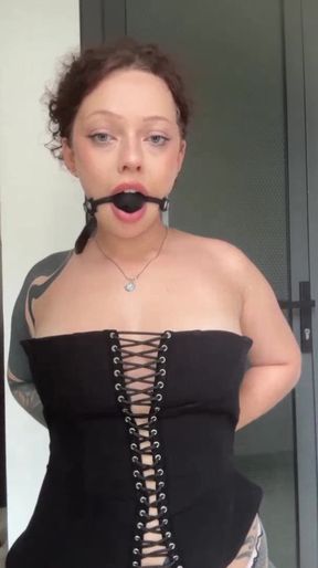 Amateur girl gets gagged on OnlyFans
