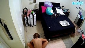 Sorority security cam caught co ed doing nude yoga