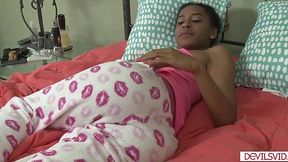 Interracial Blowjob from a Hot Ebony Stepmom