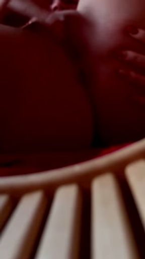 Your hot SexySecret fingers her way to climax in the public sauna and even cums!