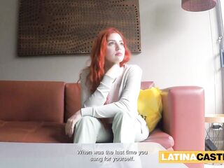 Large Boobs Redhead Latin babe Gets Banged Hard By BWC Fake Agent
