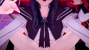 Futas Rias and Akeno take all POV destroyed gushing