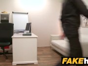 Fake Agent Short haired tattoo babe banged hard in the office