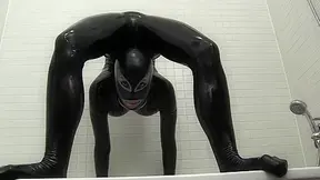 Full Body Catsuit Showering - Watch4Fetish