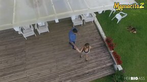 Wild Colombian Fuck Indoors & Outdoor Threesome At The Lake House