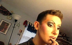 Guy transformed in a sweet drag queen
