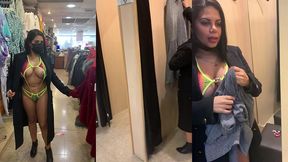 me voy a comprar ropa a una tienda