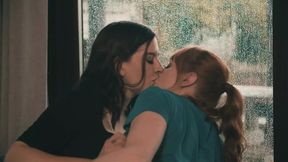 Sensual Lesbians Pleasure Each Other On A Rainy Day