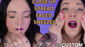 Close Up Spread Faced Sneezes (Custom) - MOV