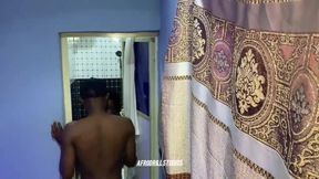 Gateman Caught Watching House Girl Shower Then Fucked and Creampied Her Tight Cumt