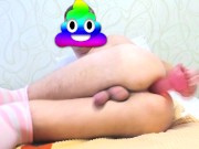 Sissy teen fucks himself and rubs clit till cums
