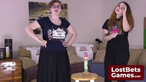 Roxy and Gracie playing a game of Strip Reacharound