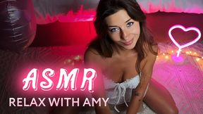 ASMR. A gentle babe in a sexy dress Mic Pumping Your Cock and Make You CUM. Amy Haze