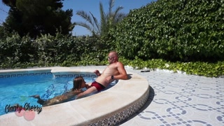 Voyeur cam sucking at the pool - Claary Cherry