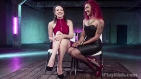 Lesbian slave gets tortuted with electricity